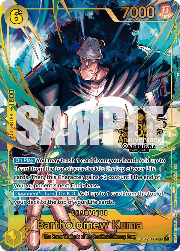 Bartholomew Kuma (Japanese Version 3rd Anniversary Set) OP12-119 One Piece card