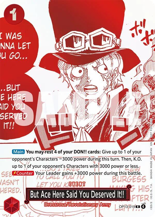 But Ace Here Said You Deserved It!! (3rd Anniversary Treasure Campaign Pack) OP13-019 One Piece card