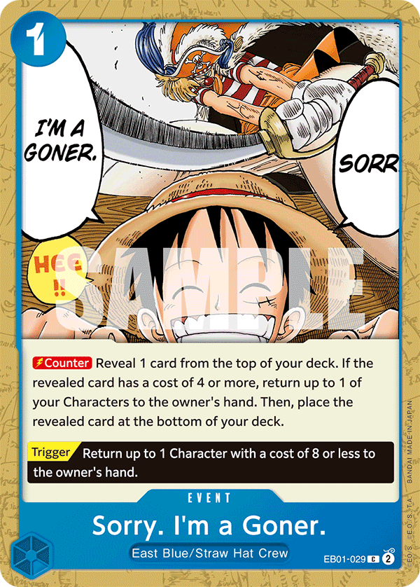 Sorry. I'm a Goner. EB01-029 One Piece card