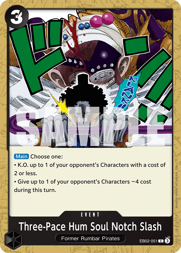 Three-Pace Hum Soul Notch Slash EB02-051 One Piece card