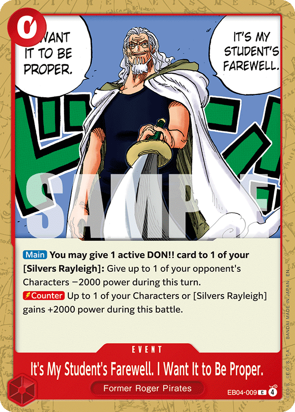 It's My Student's Farewell. I Want It to Be Proper. EB04-009 One Piece card