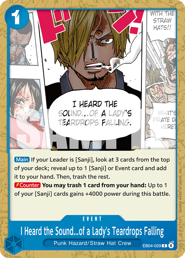 I Heard the Sound...of a Lady's Teardrops Falling EB04-029 One Piece card