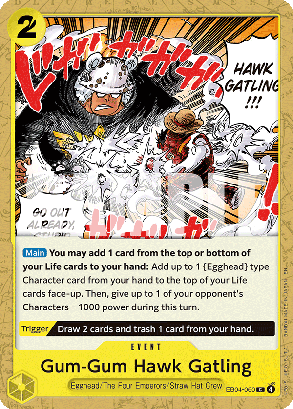 Gum-Gum Hawk Gatling EB04-060 One Piece card