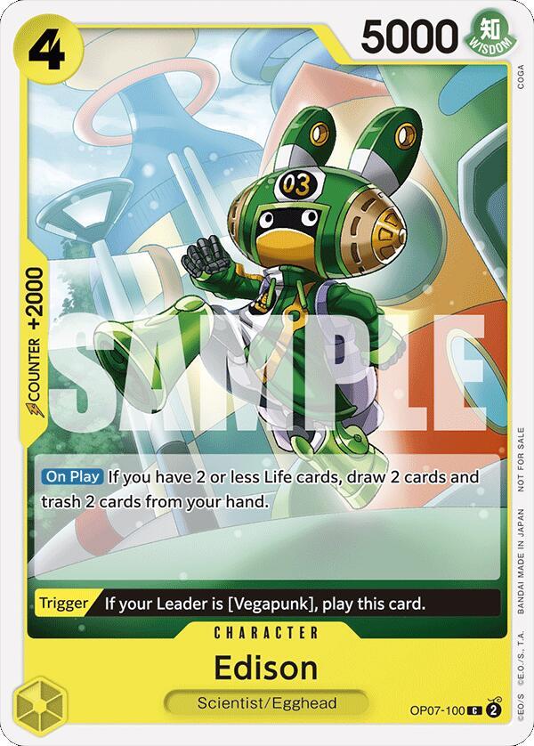 Edison (Tournament Pack 2024 Oct.-Dec.) OP07-100 One Piece card