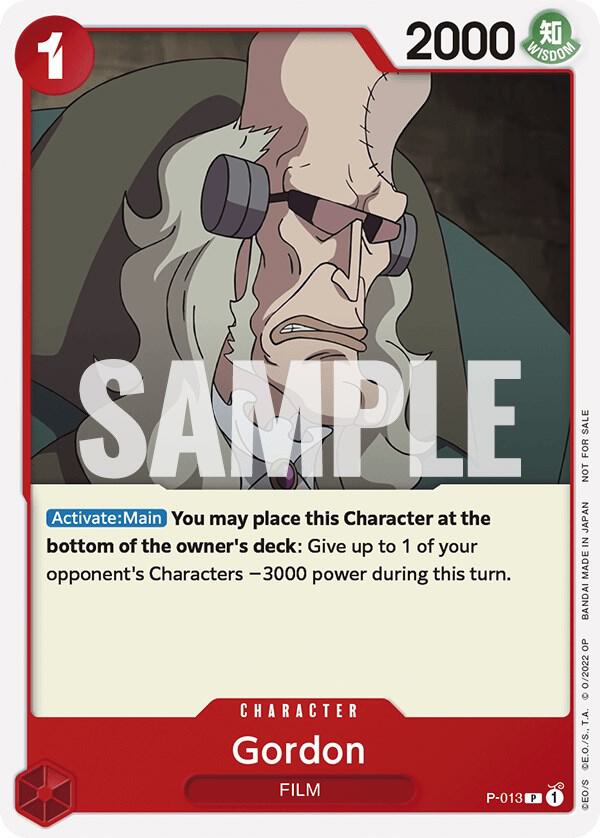 Gordon (One Piece Film Red) P-013 One Piece card