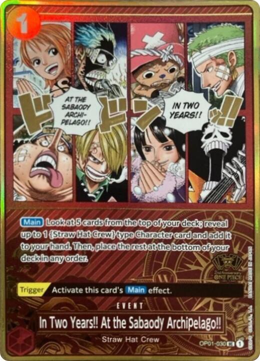 In Two Years!! At the Sabaody Archipelago!! (One Piece Japanese Version 2nd Anniversary Set) OP01-030 One Piece card