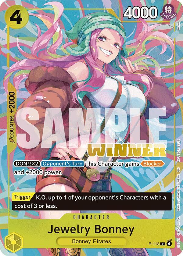 Jewelry Bonney (Heroines Battle Winner Pack) P-113 One Piece card