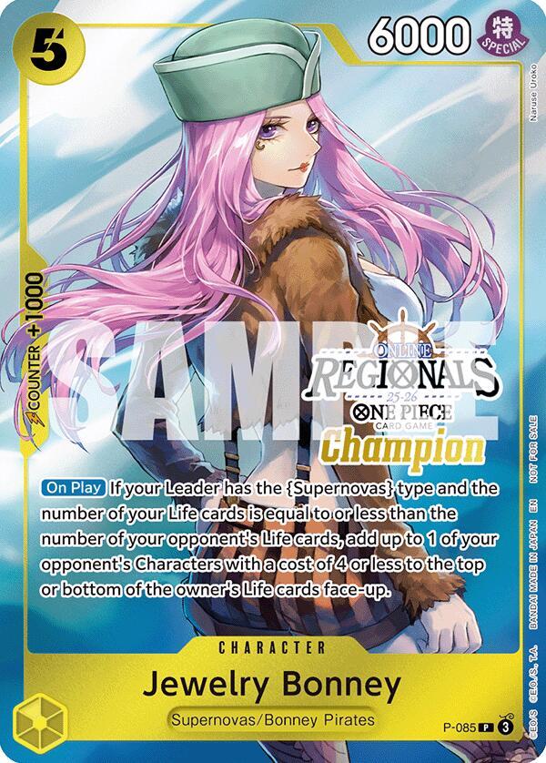 Jewelry Bonney (Online Regional Champion Card Set 2025 Vol.2) P-085 One Piece card