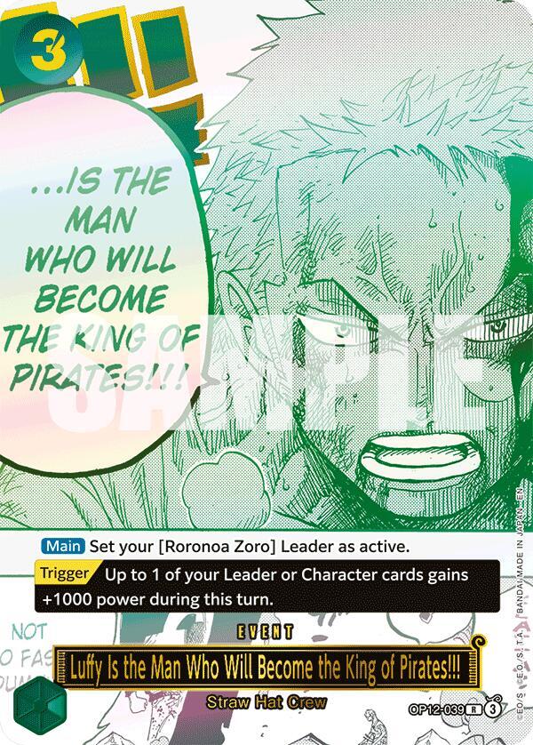 Luffy Is the Man Who Will Become the King of Pirates!!! (Japanese Version 3rd Anniversary Set) OP12-039 One Piece card