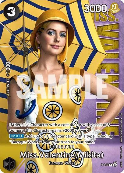 Miss.Valentine (Mikita) - P-147 (Premium Card Collection -Live Action Edition Vol.2 Baroque Works-) P-147 One Piece card