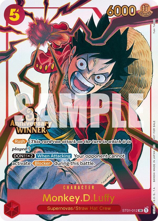 Monkey.D.Luffy - ST01-012 (3rd Anniversary Winner) ST01-012 One Piece card