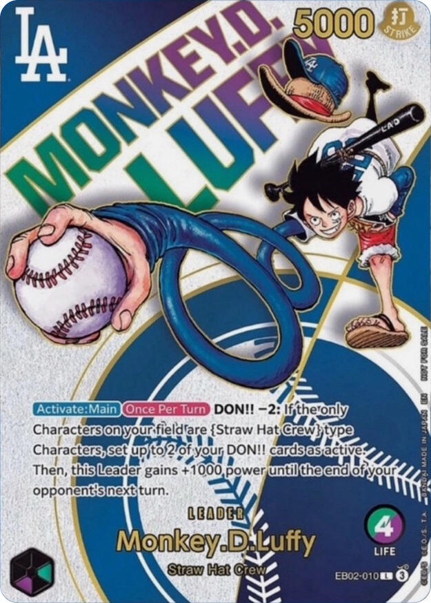 Monkey.D.Luffy (010) (Dodgers x ONE PIECE) EB02-010 One Piece card