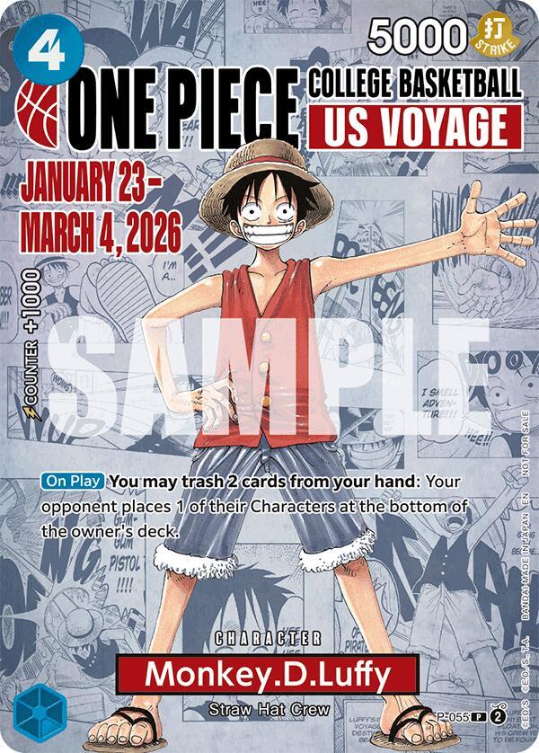 Monkey.D.Luffy (055) (College Basketball US Voyage) P-055 One Piece card