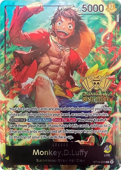 Monkey.D.Luffy (2nd Anniversary Tournament) ST13-003 One Piece card