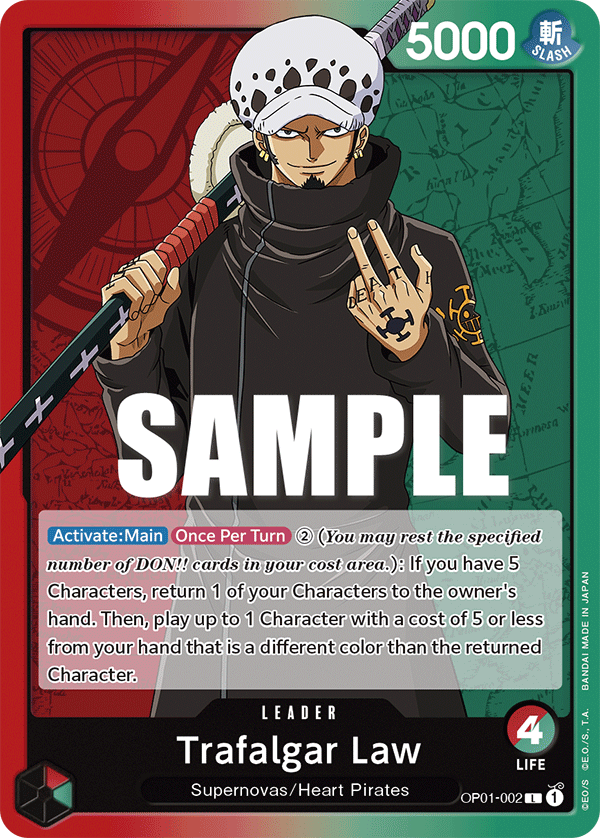 Trafalgar Law (002) OP01-002 One Piece card