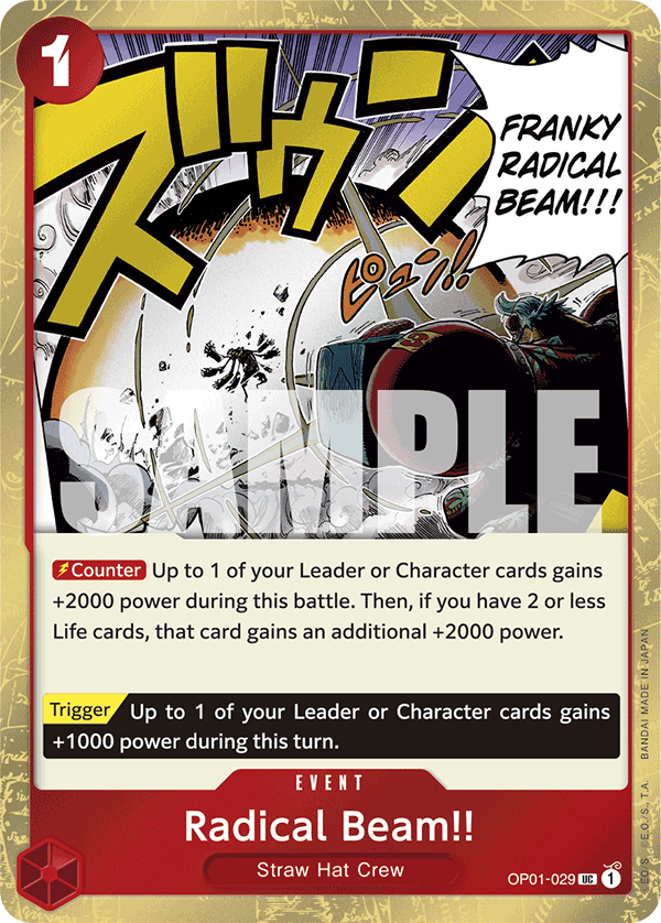 Radical Beam!! (Jolly Roger Foil) OP01-029 One Piece card