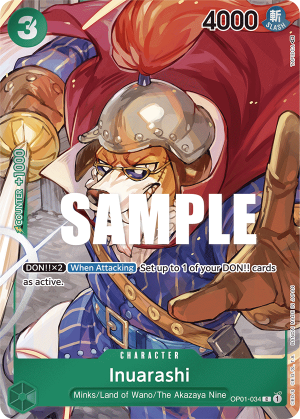 Inuarashi (Box Topper) OP01-034 One Piece card