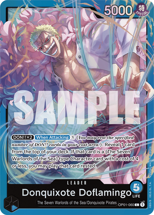 Donquixote Doflamingo (OP01-060) leader from Starter Deck 17: BLUE Donquixote Doflamingo