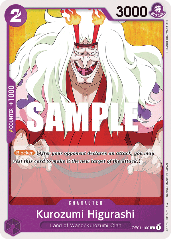 Kurozumi Higurashi OP01-100 One Piece card
