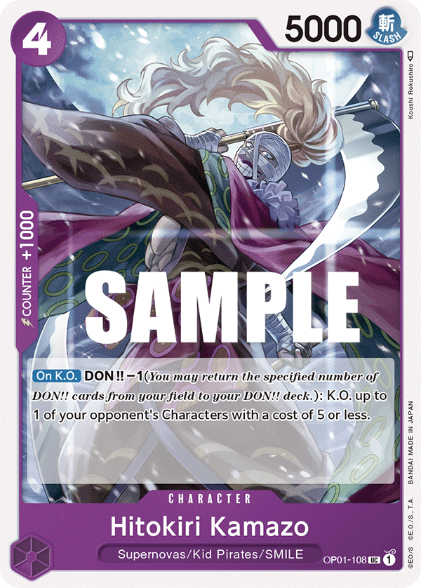Hitokiri Kamazo OP01-108 One Piece card