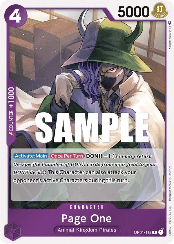 Page One OP01-112 One Piece card