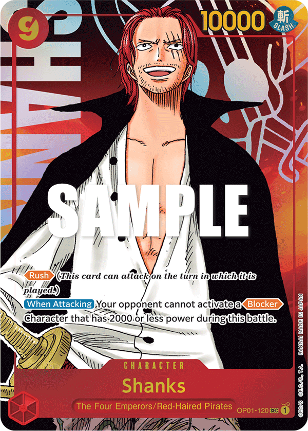 Shanks (Parallel) OP01-120 One Piece card