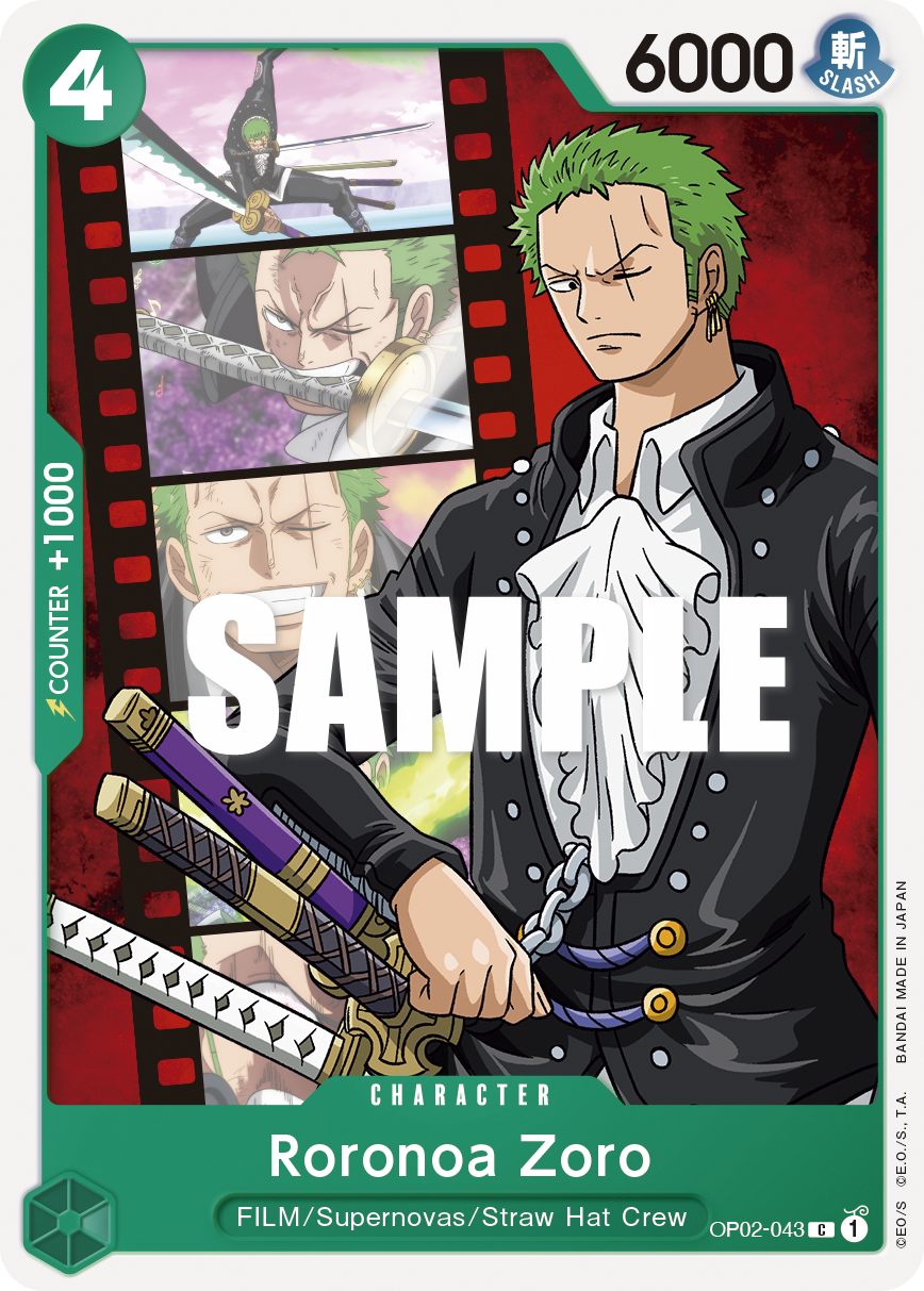 Roronoa Zoro OP02-043 One Piece card
