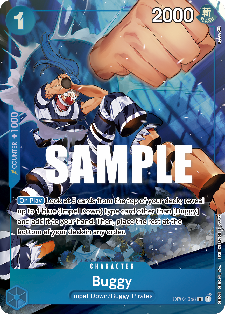 Buggy (Alternate Art) OP02-058 One Piece card