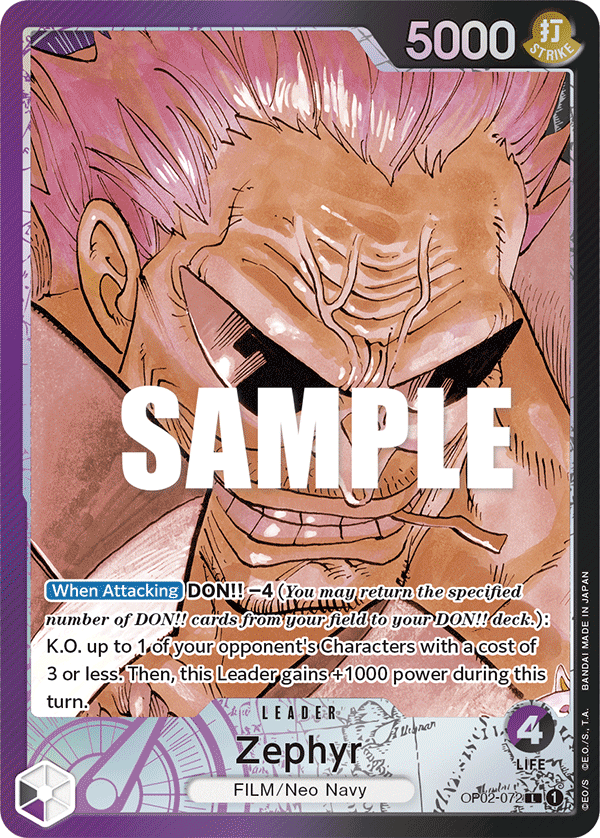 Zephyr (Alternate Art) OP02-072 One Piece card