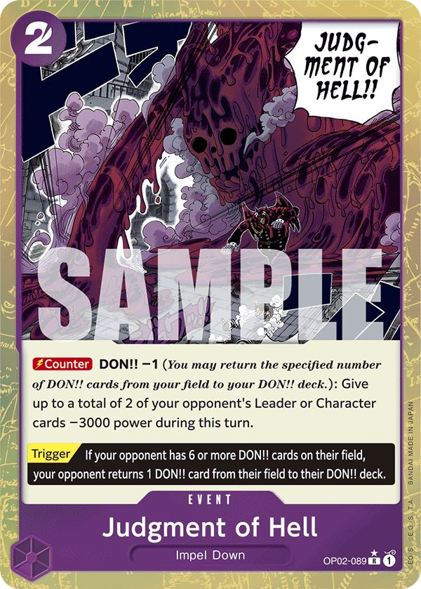 Judgment of Hell (Textured Foil) OP02-089 One Piece card