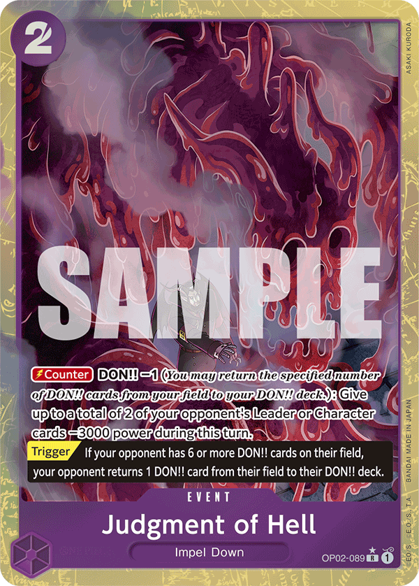 Judgment of Hell (Alternate Art) OP02-089 One Piece card