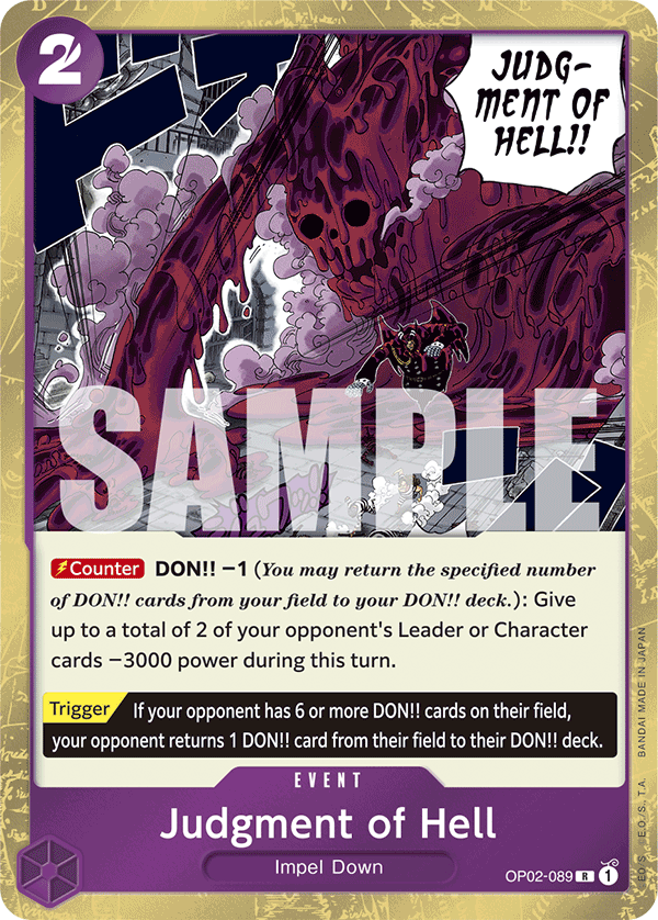Judgment of Hell OP02-089 One Piece card