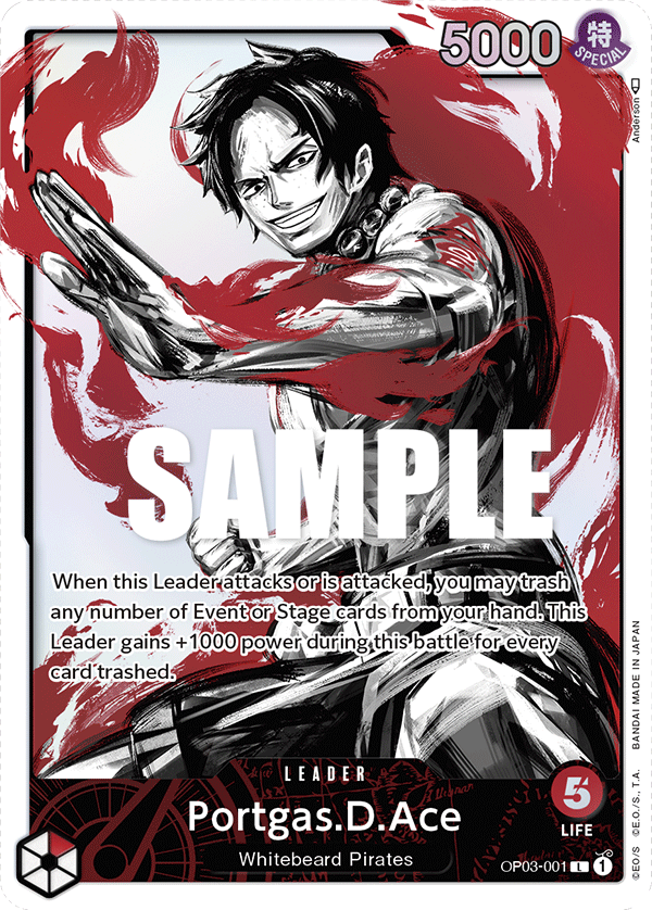 Portgas.D.Ace (Alternate Art) OP03-001 One Piece card
