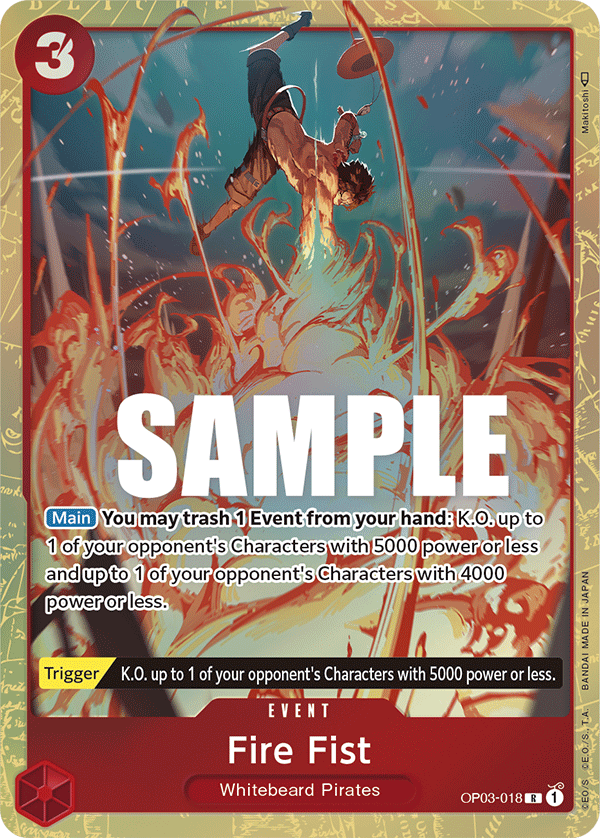 Fire Fist (Alternate Art) OP03-018 One Piece card