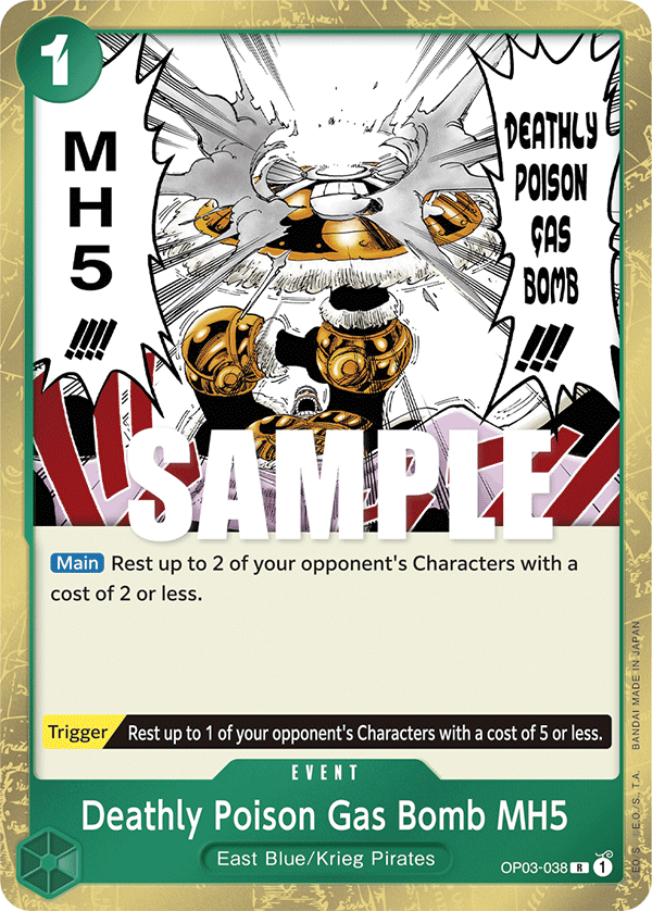 Deathly Poison Gas Bomb MH5 OP03-038 One Piece card