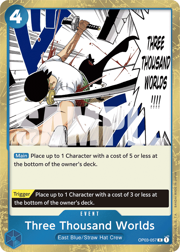 Three Thousand Worlds (Jolly Roger Foil) OP03-057 One Piece card