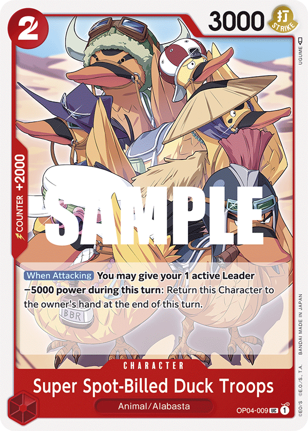 Super Spot-Billed Duck Troops OP04-009 One Piece card