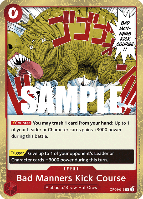 Bad Manners Kick Course OP04-016 One Piece card