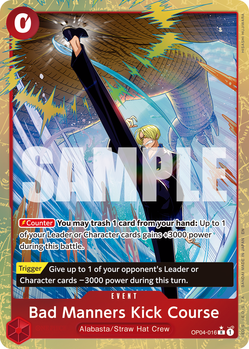 Bad Manners Kick Course (Alternate Art) OP04-016 One Piece card