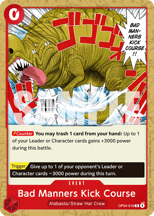 Bad Manners Kick Course OP04-016 One Piece card