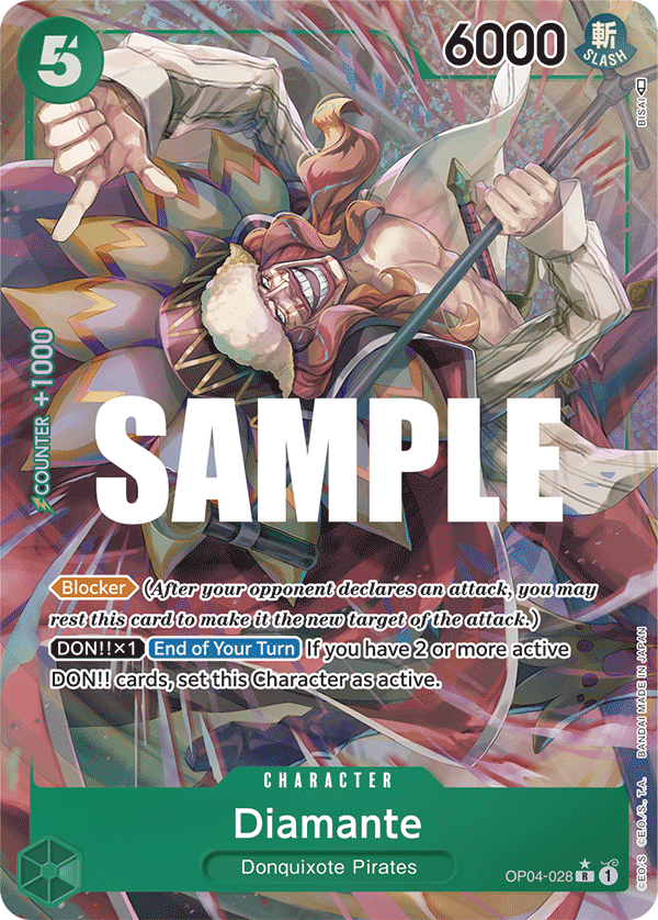Diamante (Alternate Art) OP04-028 One Piece card