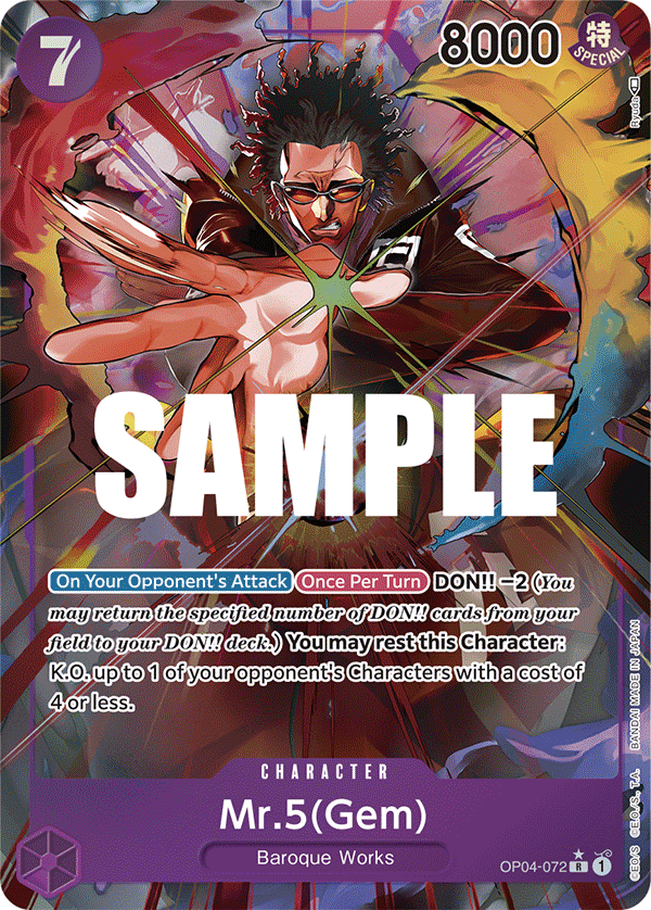 Mr.5 (Gem) (Alternate Art) OP04-072 One Piece card