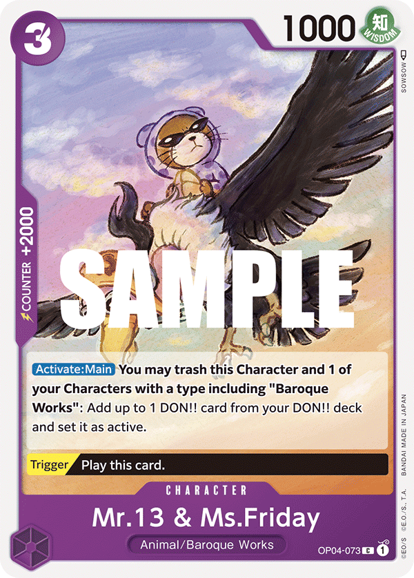 Mr.13 & Ms.Friday OP04-073 One Piece card