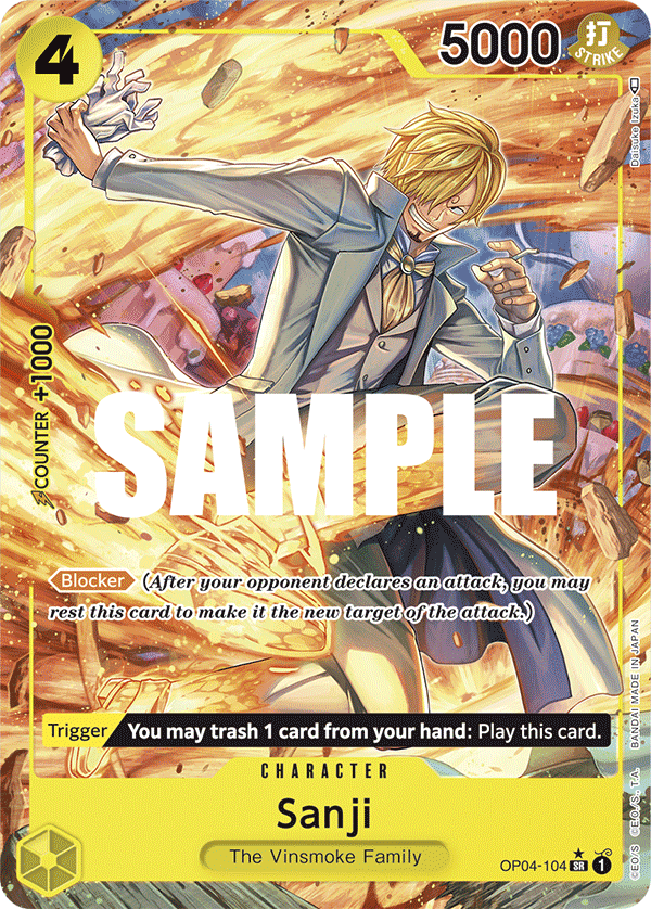 Sanji (104) (Alternate Art) OP04-104 One Piece card