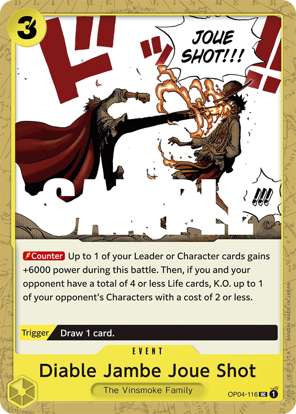 Diable Jambe Joue Shot OP04-116 One Piece card