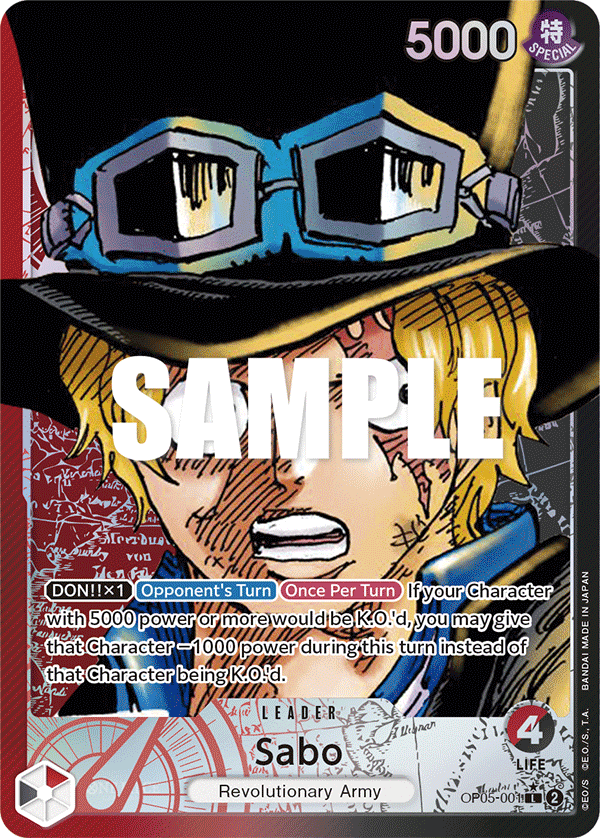 Sabo (001) (Alternate Art) OP05-001 One Piece card