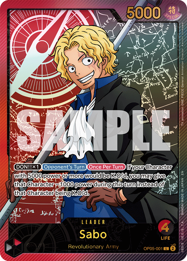 Sabo (SPR) OP05-001 One Piece card