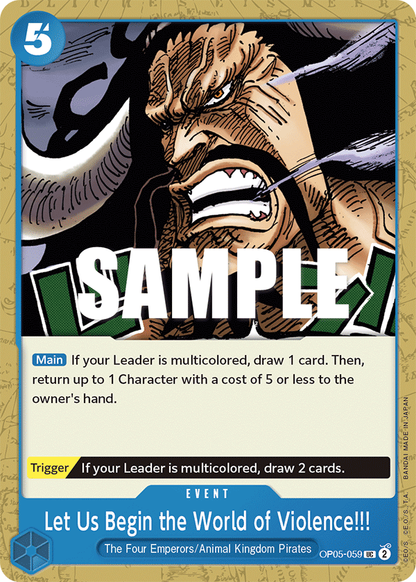 Let Us Begin the World of Violence!! OP05-059 One Piece card