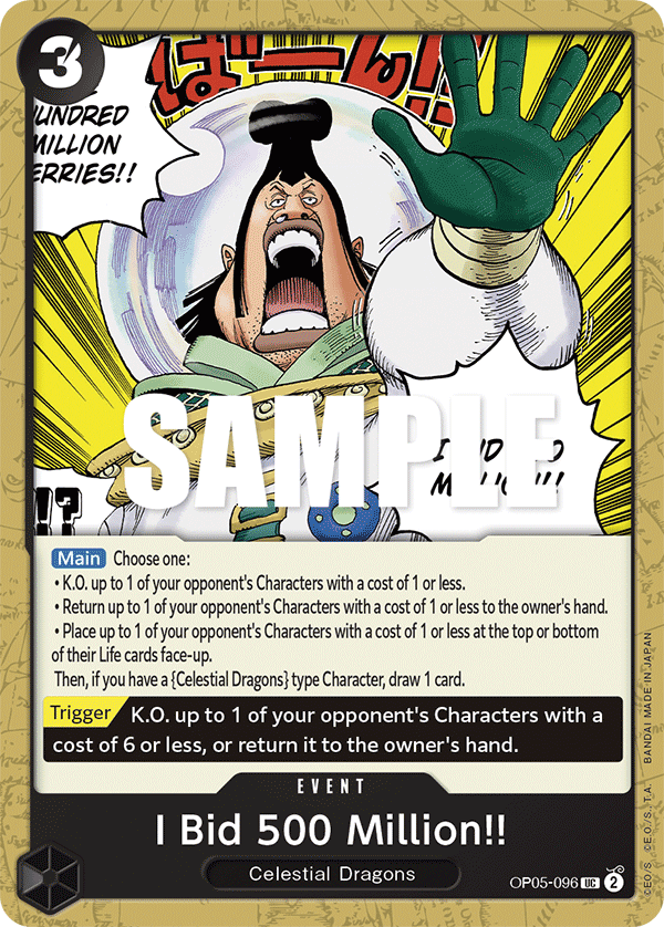 I Bid 500 Million!! OP05-096 One Piece card