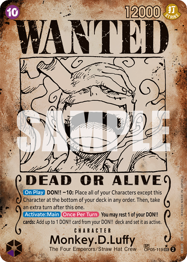 Monkey.D.Luffy (Wanted Poster) OP05-119 One Piece card